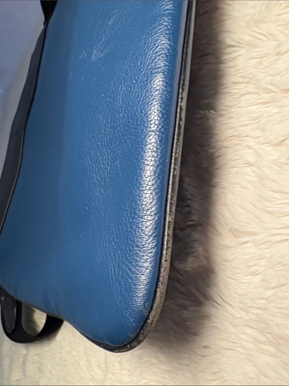 Coach Two-Tone Blue and Black Leather Messenger Bag